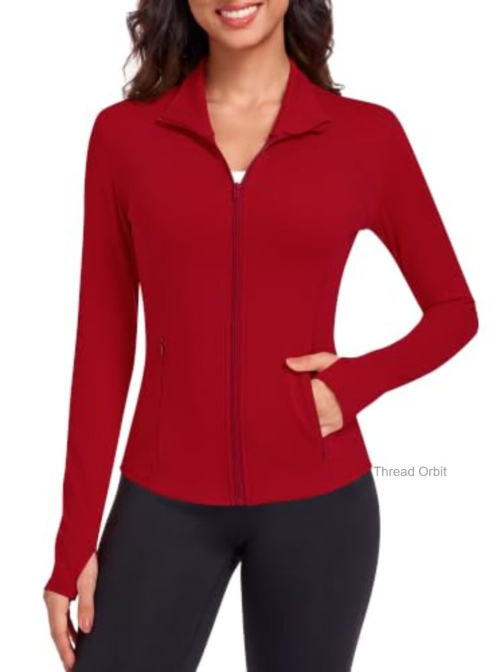 Women's Full Zip Lightweight Nylon Spandex Athletic Workout Jacket